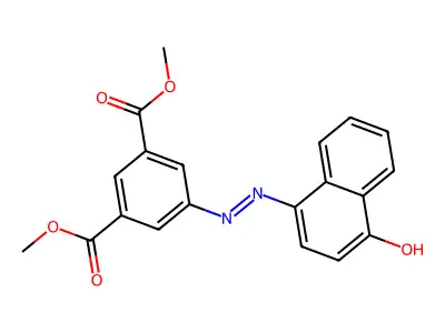 (E)-dimethyl 5-(2-(4-oxonaphthalen-1(4H)-ylidene)hydrazinyl)isophthalate structure