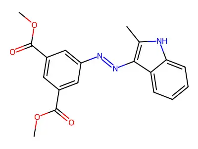 (E)-dimethyl 5-(2-(2-methyl-3H-indol-3-ylidene)hydrazinyl)isophthalate structure
