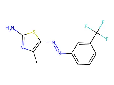 4-methyl-5-{2-[3-(trifluoromethyl)phenyl]hydrazin-1-ylidene}-2,5-dihydro-1,3-thiazol-2-imine structure