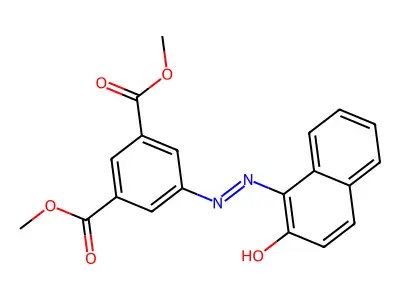 (Z)-dimethyl 5-(2-(2-oxonaphthalen-1(2H)-ylidene)hydrazinyl)isophthalate structure