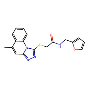 N-(2-furylmethyl)-2-[(5-methyl[1,2,4]triazolo[4,3-a]quinolin-1-yl)thio]acetamide structure