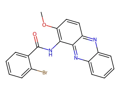 2-bromo-N-(2-methoxyphenazin-1-yl)benzamide structure