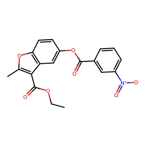 Ethyl 2-methyl-5-(3-nitrobenzoyloxy)-1-benzofuran-3-carboxylate structure