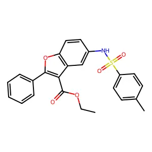 Ethyl 5-{[(4-methylphenyl)sulfonyl]amino}-2-phenyl-1-benzofuran-3-carboxylate structure