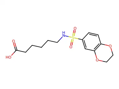 6-(2,3-Dihydro-benzo[1,4]dioxine-6-sulfonylamino)-hexanoic acid structure