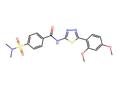 N-[5-(2,4-dimethoxyphenyl)-1,3,4-thiadiazol-2-yl]-4-(dimethylsulfamoyl)benzamide structure