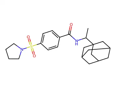 N-[1-(adamantan-1-yl)ethyl]-4-(pyrrolidine-1-sulfonyl)benzamide structure