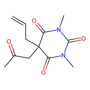 Barbituric acid, 5-acetonyl-5-allyl-1,3-dimethyl- structure