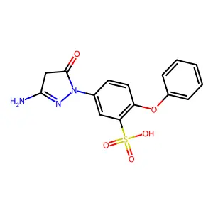 5-(3-Amino-5-oxo-2-pyrazolin-1-yl)-2-phenoxybenzenesulfonic acid structure