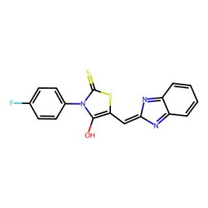 5-(1H-benzimidazol-2-ylmethylidene)-3-(4-fluorophenyl)-2-sulfanylidene-4-thiazolidinone structure