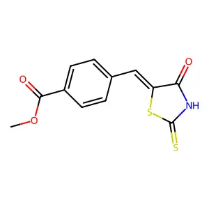 methyl 4-[(E)-(2-mercapto-4-oxo-1,3-thiazol-5(4H)-ylidene)methyl]benzoate structure