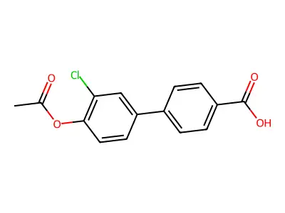 4'-Acetoxy-3'-chloro-biphenyl-4-carboxylic acid structure