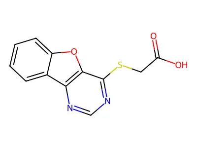 2-(Benzofuro[3,2-d]pyrimidin-4-ylthio)acetic acid structure