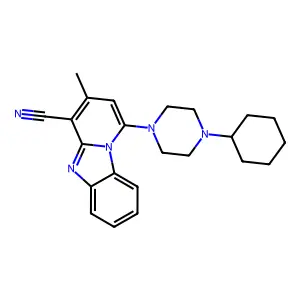 1-(4-Cyclohexylpiperazin-1-yl)-3-methylpyrido[1,2-a]benzimidazole-4-carbonitrile structure