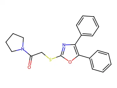 2-((4,5-Diphenyloxazol-2-yl)thio)-1-(pyrrolidin-1-yl)ethanone structure