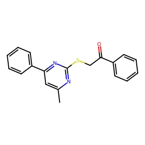 2-[(4-Methyl-6-phenylpyrimidin-2-yl)sulfanyl]-1-phenylethanone structure