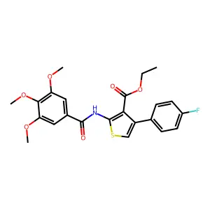 Ethyl 4-(4-fluorophenyl)-2-(3,4,5-trimethoxybenzamido)thiophene-3-carboxylate structure