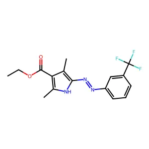 ethyl 3,5-dimethyl-2-{2-[3-(trifluoromethyl)phenyl]hydrazin-1-ylidene}-2H-pyrrole-4-carboxylate structure