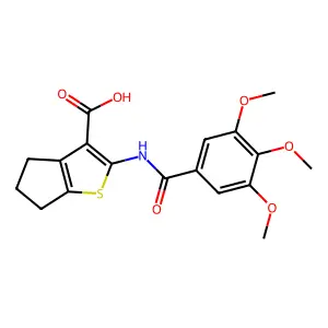 2-(3,4,5-trimethoxybenzamido)-4H,5H,6H-cyclopenta[b]thiophene-3-carboxylic acid structure