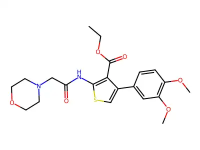 Ethyl 4-(3,4-dimethoxyphenyl)-2-[(2-morpholin-4-ylacetyl)amino]thiophene-3-carboxylate structure