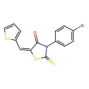 3-(4-Bromophenyl)-5-(2-thienylmethylene)-2-thioxo-1,3-thiazolidin-4-one structure