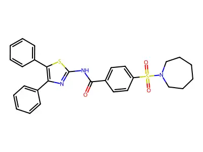 4-(Azepane-1-sulfonyl)-N-(4,5-diphenyl-1,3-thiazol-2-YL)benzamide structure