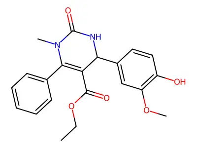 ethyl 4-(4-hydroxy-3-methoxyphenyl)-1-methyl-2-oxo-6-phenyl-1,2,3,4-tetrahydropyrimidine-5-carboxylate structure