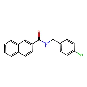 N-[(4-chlorophenyl)methyl]naphthalene-2-carboxamide structure
