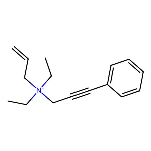 N,N-diethyl-N-(3-phenylprop-2-yn-1-yl)prop-2-en-1-aminium structure