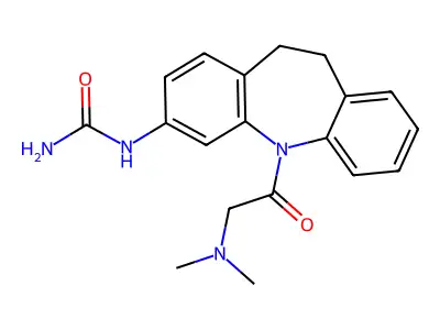 [11-[2-(Dimethylamino)acetyl]-5,6-dihydrobenzo[b][1]benzazepin-2-yl]urea structure