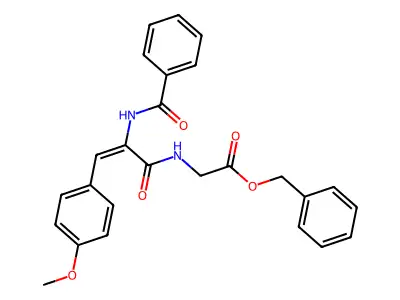 benzyl 2-[[(E)-2-benzamido-3-(4-methoxyphenyl)prop-2-enoyl]amino]acetate structure