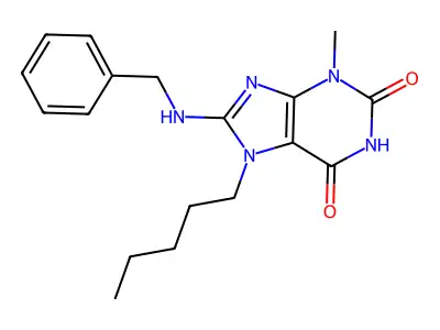 8-(Benzylamino)-3-methyl-7-pentylpurine-2,6-dione structure
