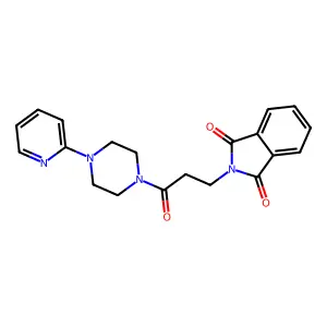 2-{3-oxo-3-[4-(2-pyridinyl)-1-piperazinyl]propyl}-1H-isoindole-1,3(2H)-dione structure