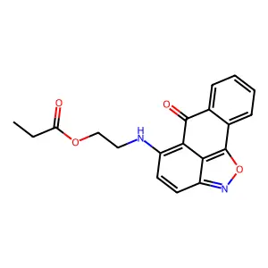 2-((6-oxo-6H-anthra[1,9-cd]isoxazol-5-yl)amino)ethyl propionate structure