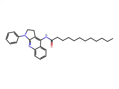 N-(1-phenyl-2,3-dihydro-1H-pyrrolo[2,3-b]quinolin-4-yl)dodecanamide structure