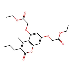 diethyl 2,2'-[(4-methyl-2-oxo-3-propyl-2H-chromene-5,7-diyl)bis(oxy)]diacetate structure