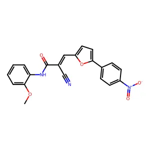 (E)-2-cyano-N-(2-methoxyphenyl)-3-(5-(4-nitrophenyl)furan-2-yl)acrylamide structure
