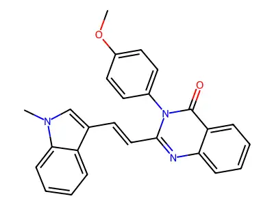 3-(4-methoxyphenyl)-2-[(E)-2-(1-methylindol-3-yl)ethenyl]quinazolin-4-one structure