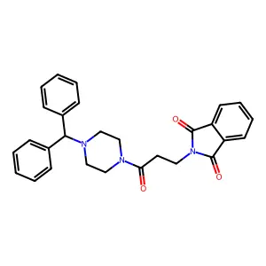 2-{3-[4-(diphenylmethyl)piperazin-1-yl]-3-oxopropyl}-1H-isoindole-1,3(2H)-dione structure