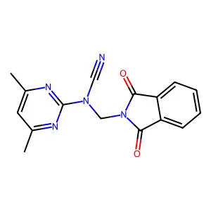 (4,6-Dimethylpyrimidin-2-yl)-[(1,3-dioxoisoindol-2-yl)methyl]cyanamide structure