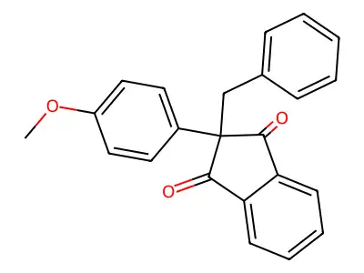 2-Benzyl-2-(4-methoxyphenyl)-1H-indene-1,3(2H)-dione structure
