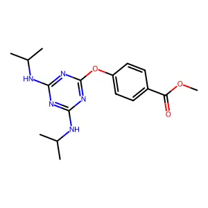 Methyl 4-[[4,6-bis(propan-2-ylamino)-1,3,5-triazin-2-yl]oxy]benzoate structure