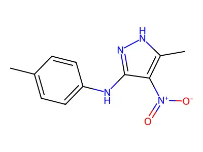 5-methyl-N-(4-methylphenyl)-4-nitro-1H-pyrazol-3-amine structure