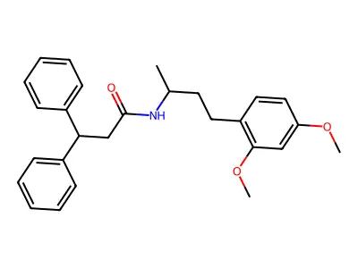 N-[4-(2,4-dimethoxyphenyl)butan-2-yl]-3,3-diphenylpropanamide structure