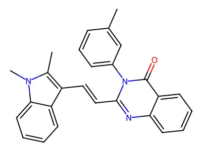 2-[(E)-2-(1,2-dimethylindol-3-yl)ethenyl]-3-(3-methylphenyl)quinazolin-4-one structure