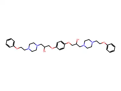 3,3'-(1,4-phenylenebis(oxy))bis(1-(4-(2-phenoxyethyl)piperazin-1-yl)propan-2-ol) structure