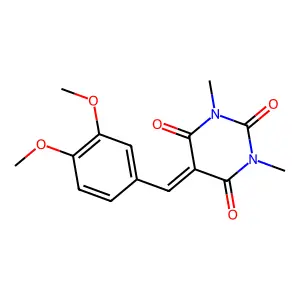 5-(3,4-dimethoxybenzylidene)-1,3-dimethyl-2,4,6(1H,3H,5H)-pyrimidinetrione structure