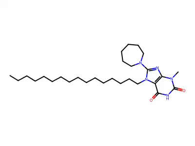 8-Azepan-1-yl-7-hexadecyl-3-methyl-3,7-dihydro-purine-2,6-dione structure