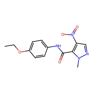 N-(4-ethoxyphenyl)-1-methyl-4-nitro-1H-pyrazole-5-carboxamide structure