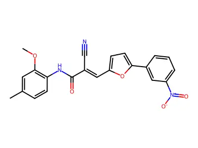 (2Z)-2-cyano-N-(2-methoxy-4-methylphenyl)-3-[5-(3-nitrophenyl)furan-2-yl]prop-2-enamide structure